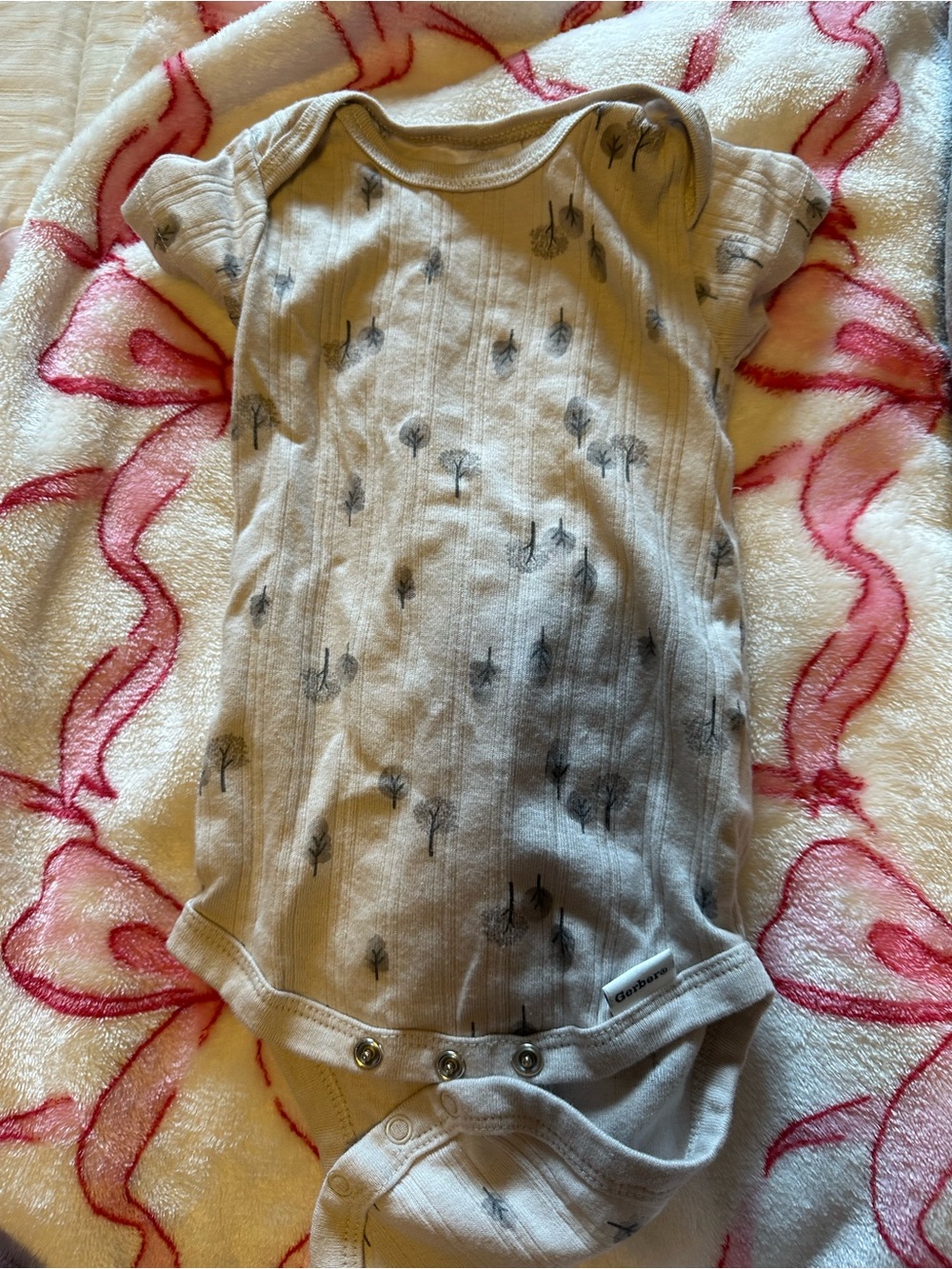 Gerber Cream One-Piece with Tree Print
